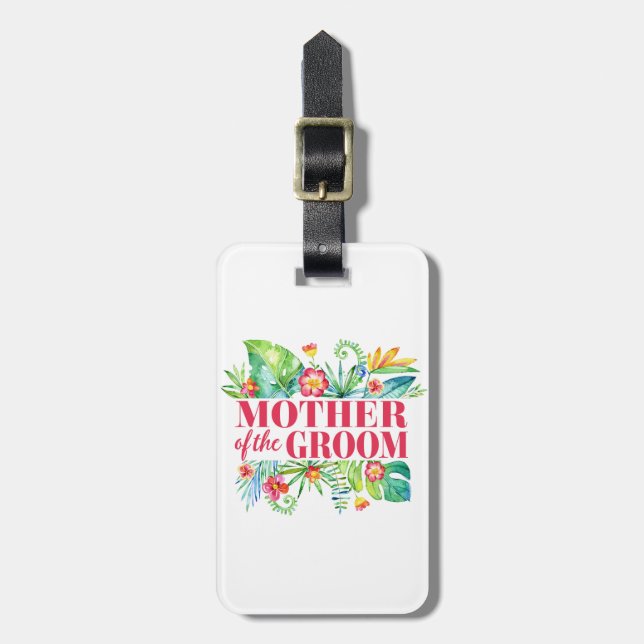 Mor i Groom Tropical Destination Wedding Bagagebricka (Vertikal Framsida)