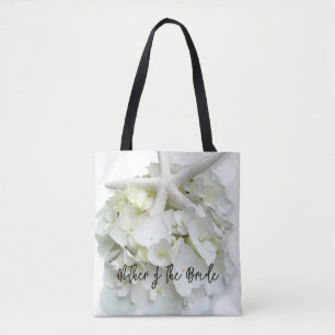 Mor i Groom White Blommigt Starfish Bag Tygkasse