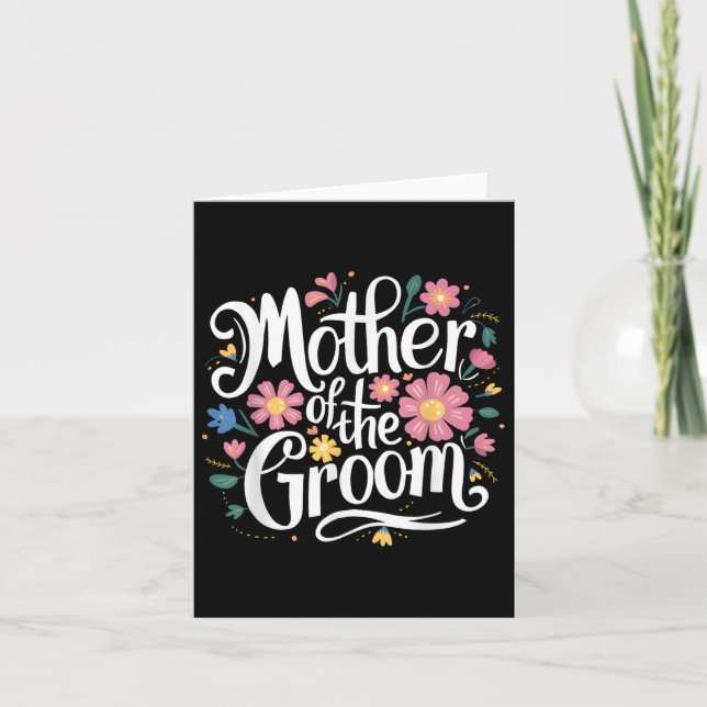 Mor i Groomens Blommigt från Bride till Bröllop Kort (Framsida)