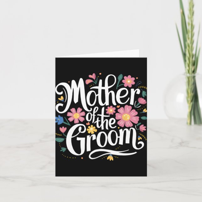 Mor i Groomens Blommigt från Bride till Bröllop Kort (Framsida)