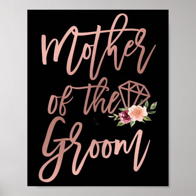 Mor i Groomens Blommigt från Bride till Bröllop Poster (Framsidan)