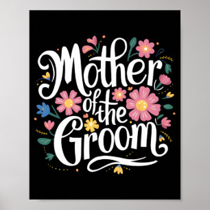 Mor i Groomens Blommigt från Bride till Bröllop Poster