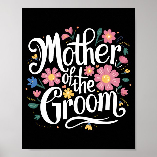 Mor i Groomens Blommigt från Bride till Bröllop Poster (Framsidan)