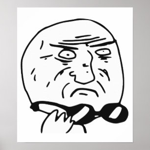 Mor i Guds Rage Ansikte Tecknad Meme Poster