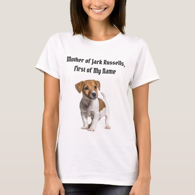 Mor i Jack Russells, första Namn T Shirt (Framsida)