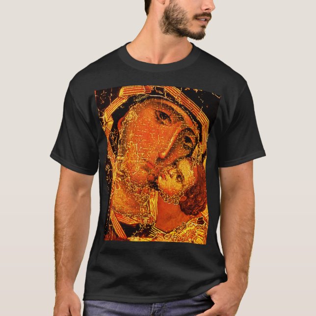 Mor i Kärlek - Mary och Jesus Child - T-Shirt (Framsida)
