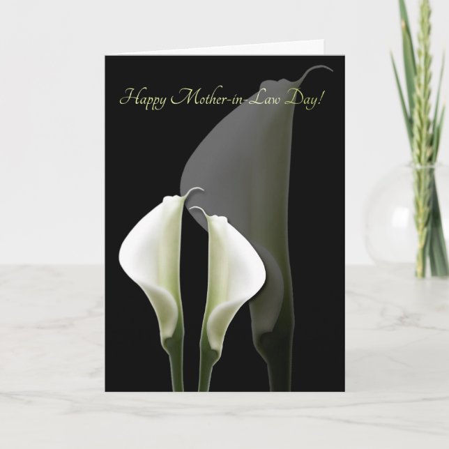 Mor-i-Law DayWhite Calla Lily Card Kort (Framsida)