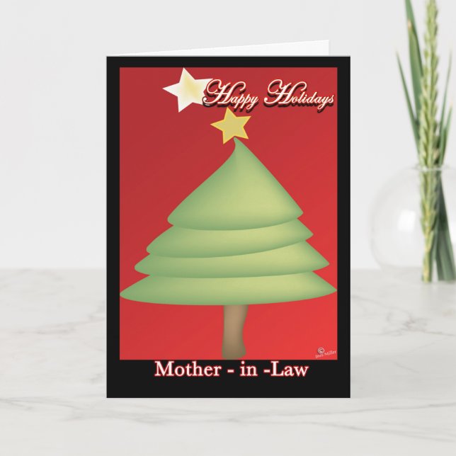 Mor-i-law Glad helg Greeting Card träd Tack Kort (Framsida)