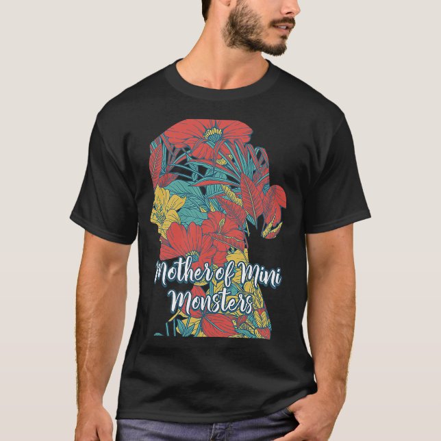 Mor i Mini Monsters Småbarn Mamma Kids Mamma T Shirt (Framsida)