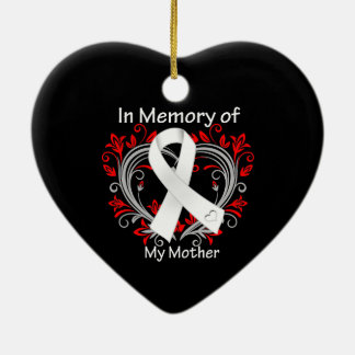 Mor - i minnet Lung Cancer Heart Julgransprydnad Keramik