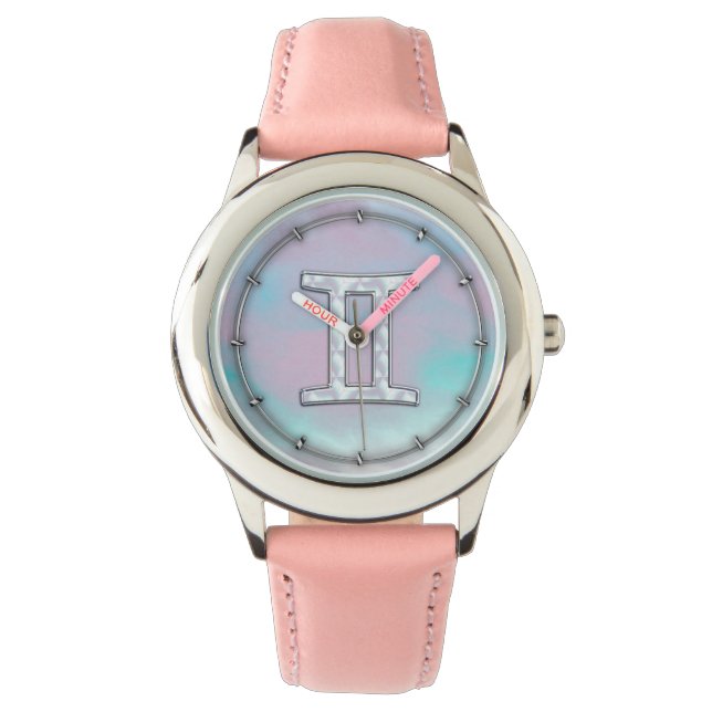 Mor i Pearl Gemini Zodiac Symbol Armbandsur (Framsida)