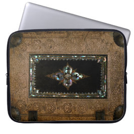 Mor i Pearl Inlay Old Leather Bok Cover Laptop Sleeve