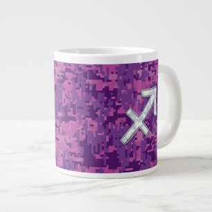 Mor i Pearl Sagittarius Symbol Fuchsia Camo Jumbo Mugg
