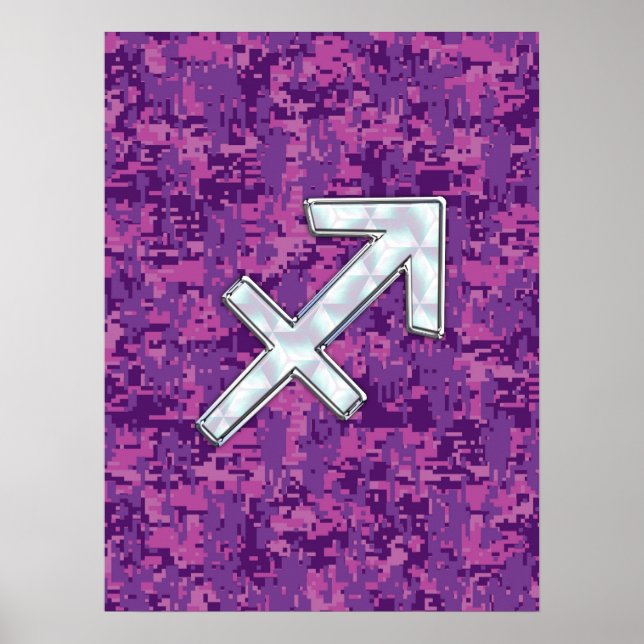 Mor i Pearl Sagittarius Symbol Fuchsia Camo Poster (Framsidan)