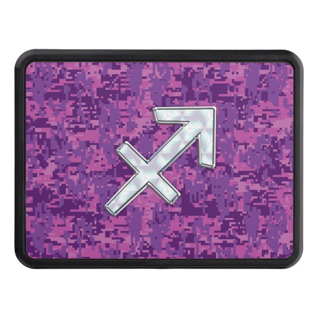 Mor i Pearl Sagittarius Symbol Fuchsia Camo Skydd För Dragkrok (Framsidan)