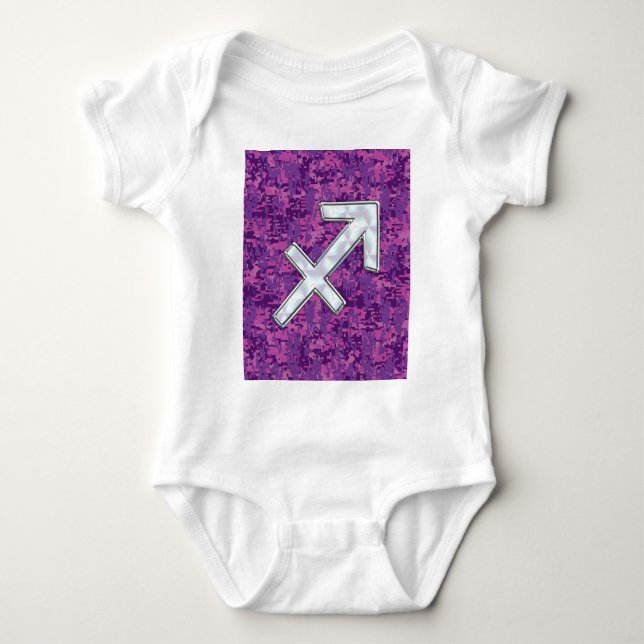 Mor i Pearl Sagittarius Symbol Fuchsia Camo Tröja (Framsida)