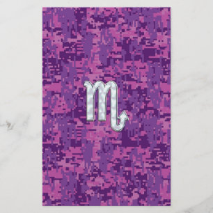 Mor i Pearl Scorpio Zodiac Rosa Digital Camo Brevpapper