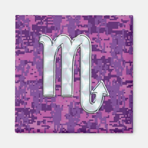 Mor i Pearl Scorpio Zodiac Rosa Digital Camo Magnet