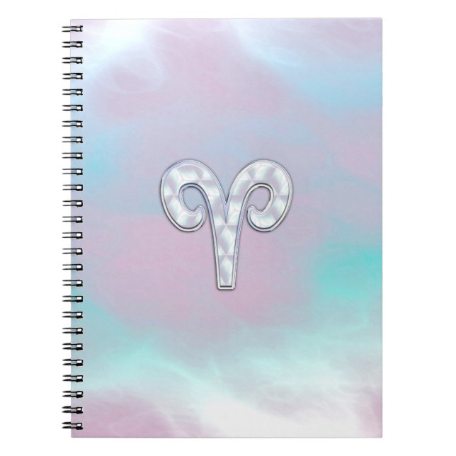 Mor i Pearl Stil Aries Zodiac Sign Anteckningsbok Med Spiral (Framsidan)