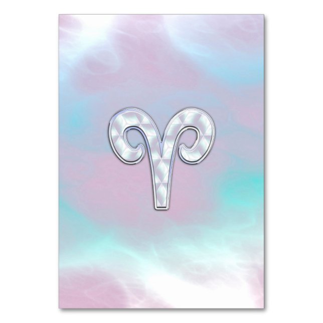 Mor i Pearl Stil Aries Zodiac Sign Bordsnummer (Framsidan)
