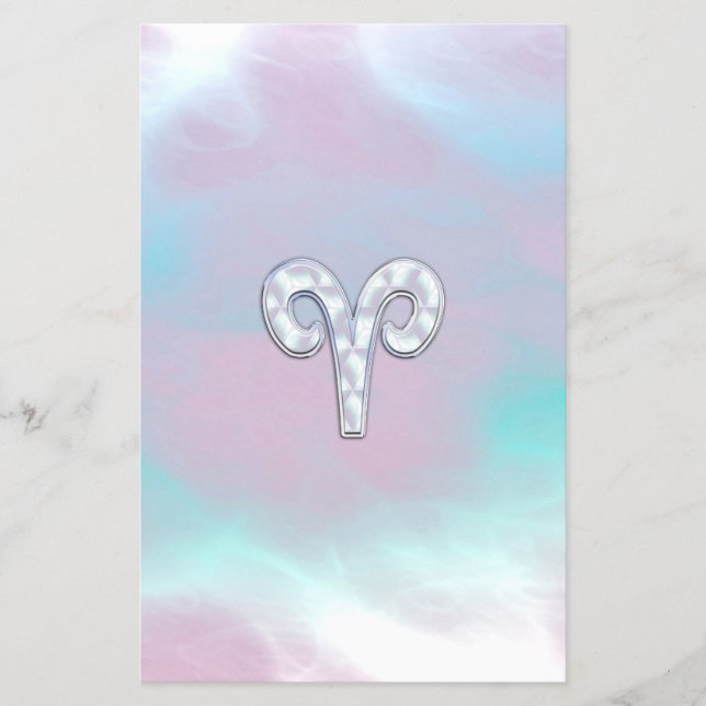 Mor i Pearl Stil Aries Zodiac Sign Flygblad (Framsidan)