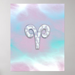 Mor i Pearl Stil Aries Zodiac Sign Poster