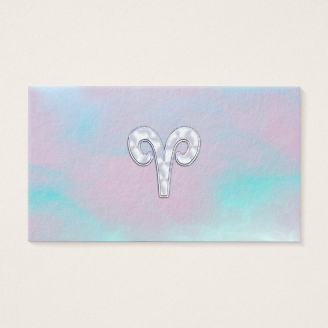 Mor i Pearl Stil Aries Zodiac Sign Visitkort (Framsidan)