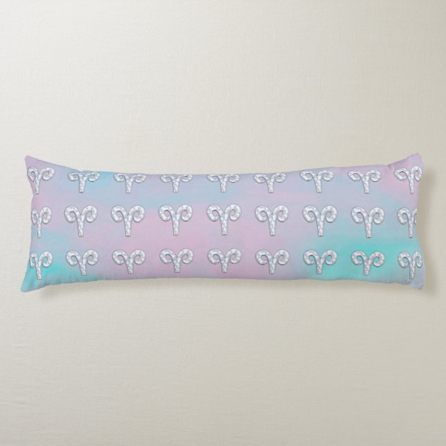 Mor i Pearl Stil Aries Zodiac Symbol Kroppskudde (Framsidan)