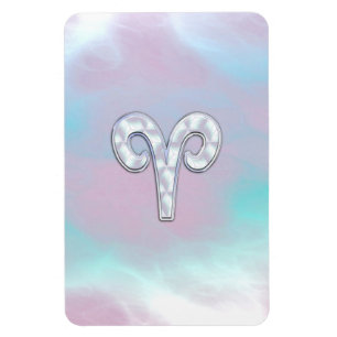 Mor i Pearl Stil Aries Zodiac Symbol Magnet