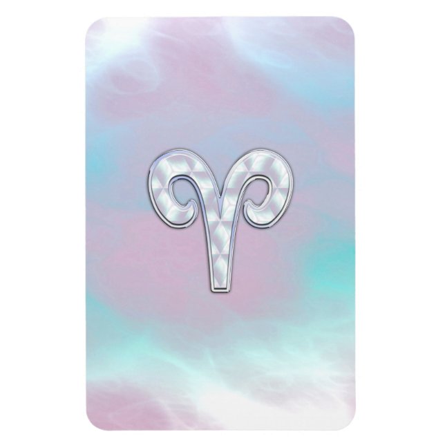Mor i Pearl Stil Aries Zodiac Symbol Magnet (Vertikal)