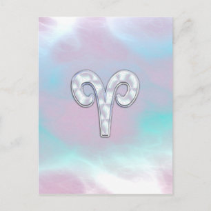 Mor i Pearl Stil Aries Zodiac Symbol Vykort