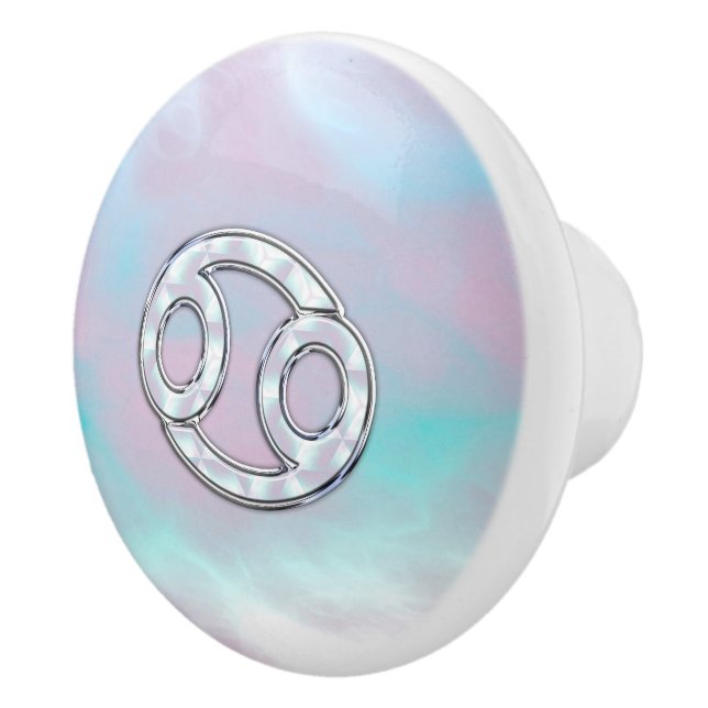 Mor i Pearl Stil Cancer Zodiac Symbol Knopp (Höger)