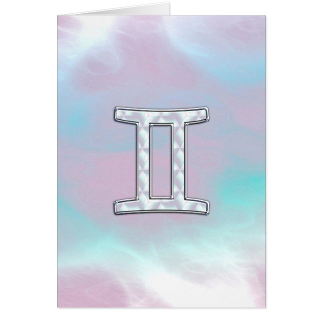 Mor i Pearl Stil Gemini Zodiac Sign Hälsningskort (Framsidan)