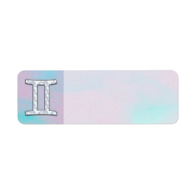 Mor i Pearl Stil Gemini Zodiac Sign Returadress Etikett (Framsidan)