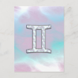 Mor i Pearl Stil Gemini Zodiac Sign Vykort