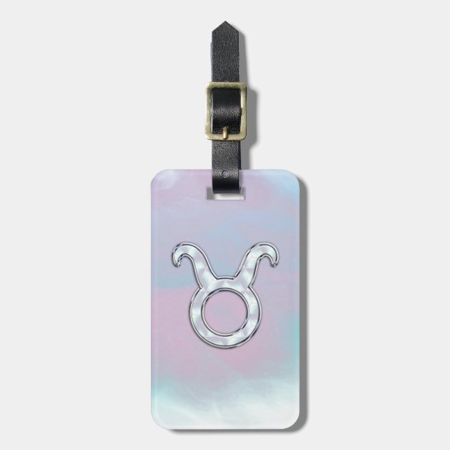 Mor i Pearl Taurus Zodiac-symbol Bagagebricka (Vertikal Framsida)