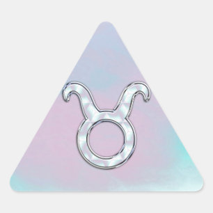 Mor i Pearl Taurus Zodiac Symbol Triangelformat Klistermärke