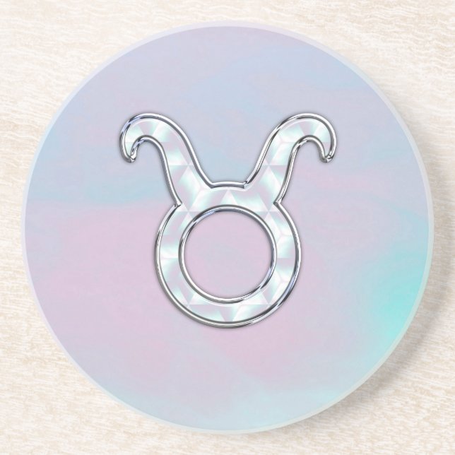 Mor i Pearl Taurus Zodiac Symbol Underlägg (Framsidan)