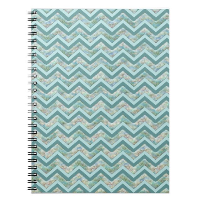 Mor i Pearl Teal ZigZag Anteckningsbok Med Spiral (Framsidan)