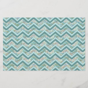 Mor i Pearl Teal ZigZag Brevpapper