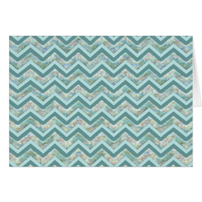 Mor i Pearl Teal ZigZag Hälsningskort (Framsidan Horizontal)