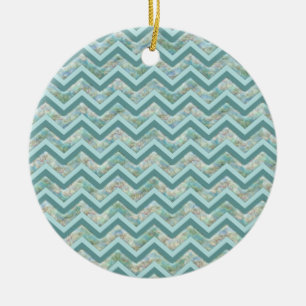 Mor i Pearl Teal ZigZag Julgransprydnad Keramik