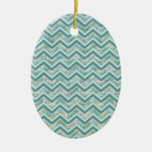 Mor i Pearl Teal ZigZag Julgransprydnad Keramik