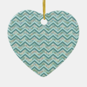 Mor i Pearl Teal ZigZag Julgransprydnad Keramik