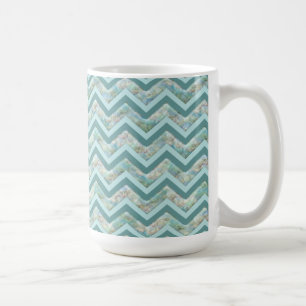 Mor i Pearl Teal ZigZag Kaffemugg