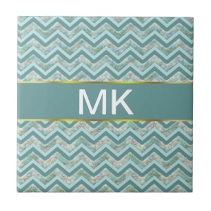 Mor i Pearl Teal ZigZag Kakelplatta