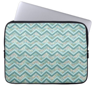 Mor i Pearl Teal ZigZag Laptop Fodral