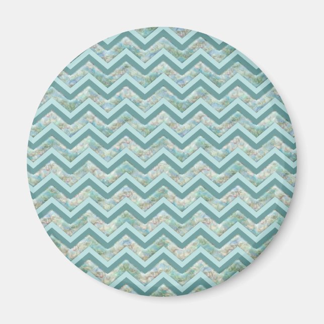 Mor i Pearl Teal ZigZag Magnet (Framsidan)