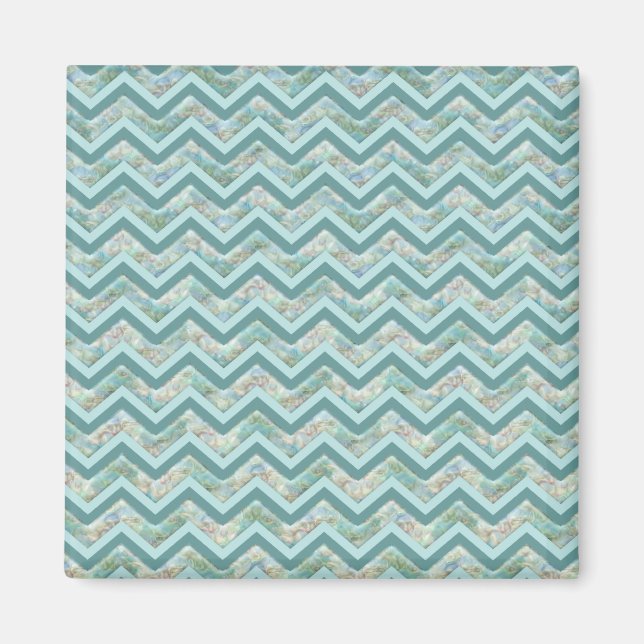 Mor i Pearl Teal ZigZag Magnet (Framsidan)