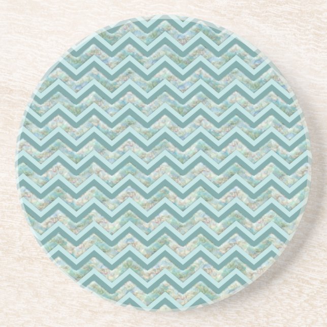 Mor i Pearl Teal ZigZag Underlägg Sandsten (Framsidan)
